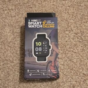 VibeFit Black Smartwatch with Bluetooth Calling and Fitness Tracking